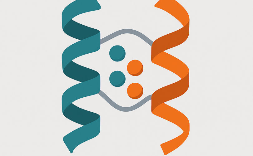 Ilustración científica de la enzima superóxido dismutasa (SOD) neutralizando radicales libres y reduciendo el estrés oxidativo celular